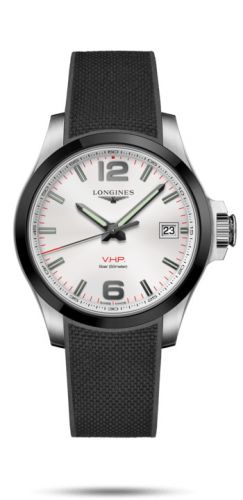 Longines Conquest V.H.P. 41 Stainless Steel Ceramic Silver Rubber