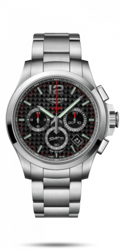 Longines Conquest V.H.P. Chronograph 42 Stainless Steel Carbon Bracelet