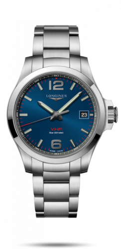 Longines Conquest V.H.P. 41 Stainless Steel Blue Bracelet