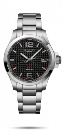 Longines Conquest V.H.P. 41 Stainless Steel Carbon Bracelet