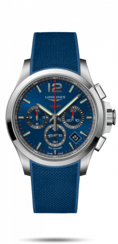 Longines Conquest V.H.P. Chronograph 42 Stainless Steel Blue Rubber