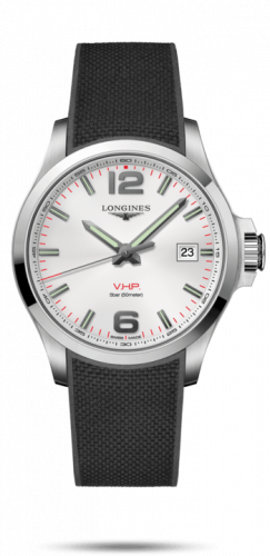 Longines Conquest V.H.P. 43 Stainless Steel Silver Rubber