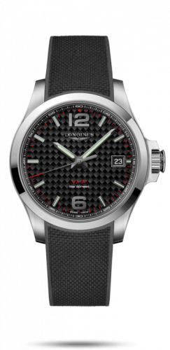 Longines Conquest V.H.P. 41 Stainless Steel Carbon Rubber