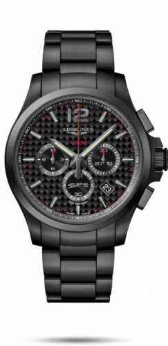 Longines Conquest V.H.P. Chronograph 44 PVD Carbon Bracelet