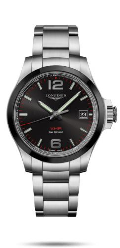 Longines Conquest V.H.P. 41 Stainless Steel Ceramic Black Bracelet