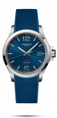Longines Conquest V.H.P. 43 Stainless Steel Blue Rubber
