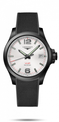 Longines Conquest V.H.P. 41 PVD Silver Rubber