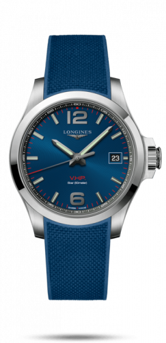 Longines Conquest V.H.P. 41 Stainless Steel Blue Rubber
