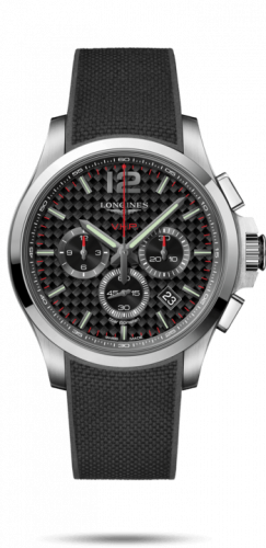 Longines Conquest V.H.P. Chronograph 44 Stainless Steel Carbon Rubber