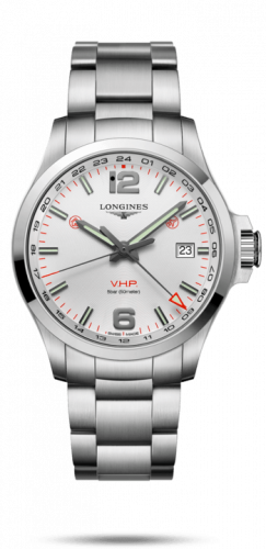 Longines Conquest V.H.P. GMT 43 Stainless Steel Silver Bracelet