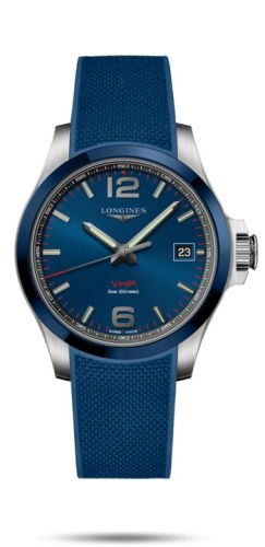 Longines Conquest V.H.P. 41 Stainless Steel Ceramic Blue Rubber