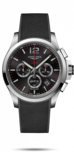 Longines Conquest V.H.P. Chronograph 44 Stainless Steel Black Rubber