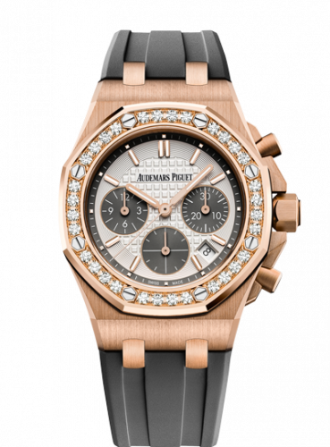 Audemars Piguet Royal Oak OffShore 26231 Lady Chronograph Pink Gold Silver Diamond