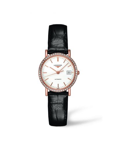 Longines Elegant Collection Automatic 27.2 Pink Gold Diamond White
