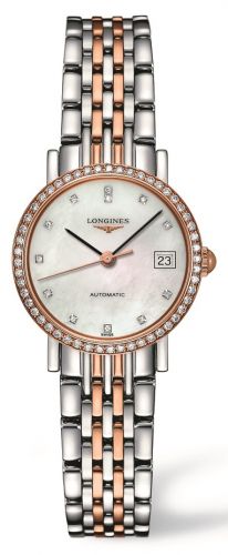 Longines Elegant Collection 25.5 Automatic Stainless Steel Red Gold Diamond MOP