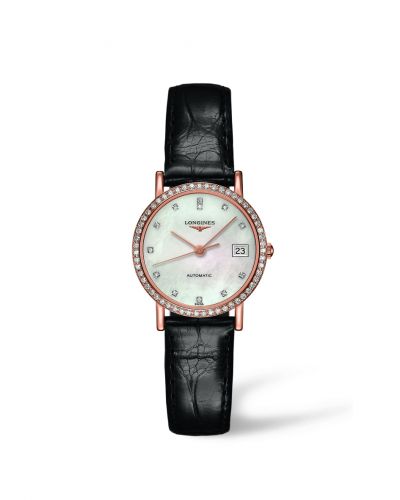 Longines Elegant Collection Automatic 27.2 Pink Gold Diamond MOP