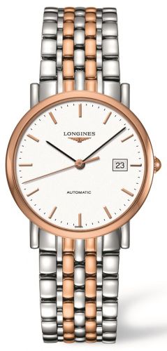 Longines Elegant Collection 34.5 Automatic Stainless Steel Red Gold White