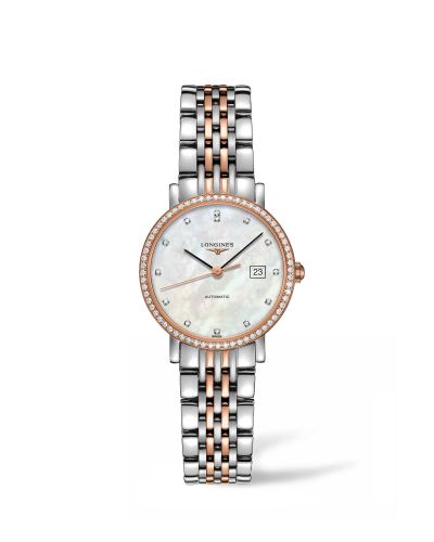 Longines Elegant Collection Automatic 29 Stainless Steel Pink Gold Diamond MOP
