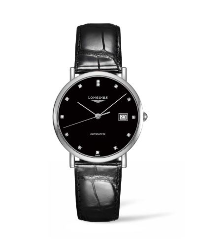 Longines Elegant Collection Automatic 37 Stainless Steel Black Strap