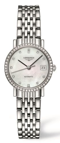 Longines Elegant Collection 25.5 Automatic Stainless Steel Diamond MOP Bracelet