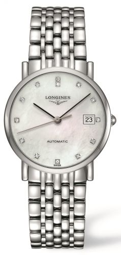 Longines Elegant Collection 34.5 Automatic Stainless Steel MOP Bracelet