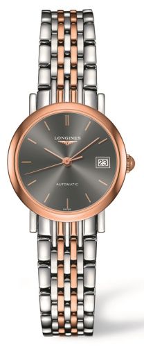 Longines Elegant Collection 25.5 Automatic Stainless Steel Red Gold Grey