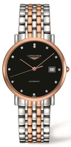 Longines Elegant Collection Automatic 37 Stainless Steel Red Gold Black