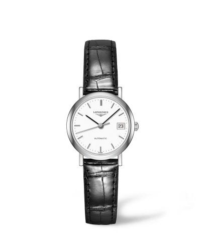 Longines Elegant Collection 25.5 Automatic Stainless Steel White Strap