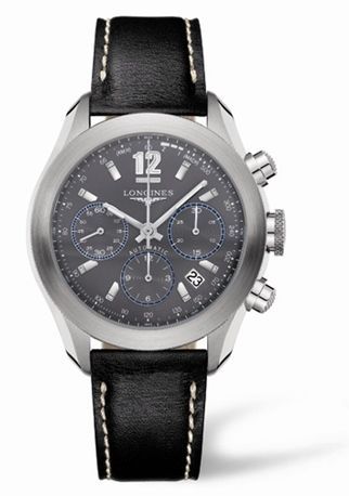 Longines GrandeVitesse Chronograph Grey Leather