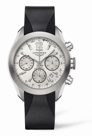 Longines GrandeVitesse Chronograph Silver Rubber