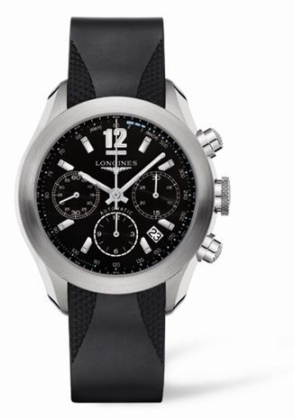 Longines GrandeVitesse Chronograph Black Rubber