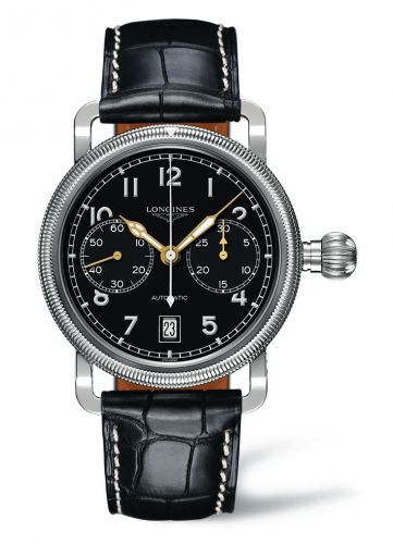 Longines Avigation Oversize Crown Single Push-Piece Chronograph