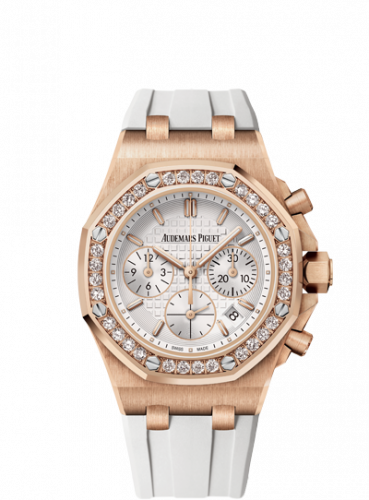 Audemars Piguet Royal Oak OffShore 26231 Lady Chronograph Pink Gold Silver Diamond
