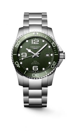Longines HydroConquest 41 Automatic Stainless Steel Ceramic Green Bracelet