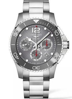 Longines HydroConquest 43 Automatic Chronograph Stainless Steel Ceramic Grey Bracelet