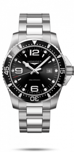 Longines HydroConquest 44 Quartz Stainless steel Black Bracelet
