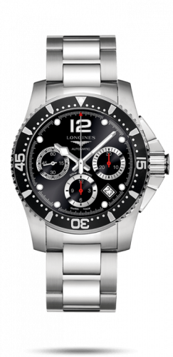 Longines HydroConquest 41 Automatic Chronograph Stainless Steel Black Bracelet
