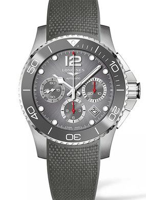 Longines HydroConquest 43 Automatic Chronograph Stainless Steel Ceramic Grey Rubber
