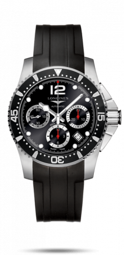 Longines HydroConquest 41 Automatic Chronograph Stainless Steel Black Rubber