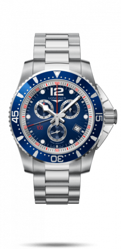 Longines HydroConquest 47.5 Quartz Chronograph Stainless Steel Blue Bracelet