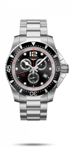 Longines HydroConquest 47.5 Chronograph Quartz Stainless Steel Black Bracelet
