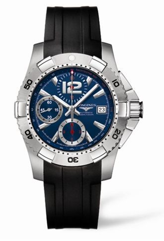 Longines Hydroconquest Chronograph Tachymeter Blue Rubber
