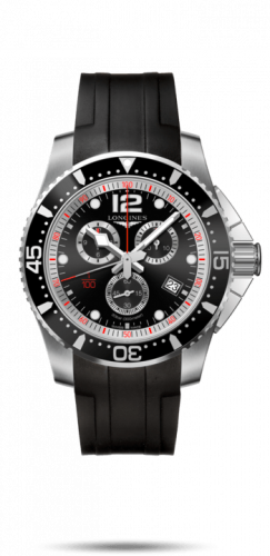 Longines HydroConquest 47.5 Chronograph Quartz Stainless Steel Black Rubber