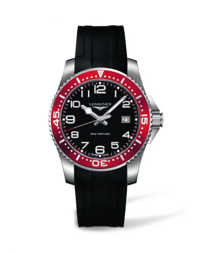 Longines Hydroconquest Quartz 41 Black Red Rubber