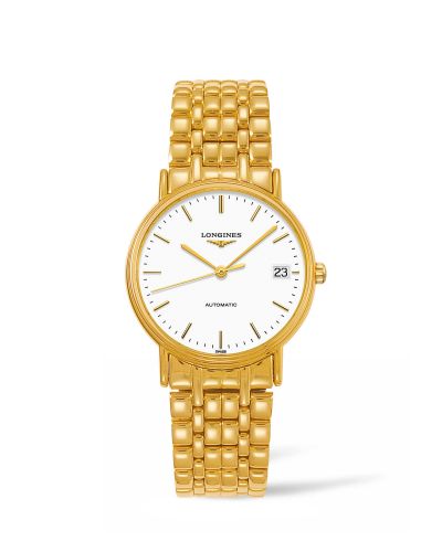 Longines Presence Automatic 34.5mm Stainless Steel PVD Gold White Bracelet