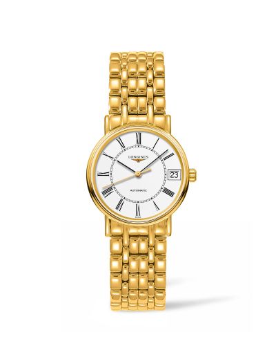 Longines Presence Automatic 30 PVD Gold White - Roman Bracelet