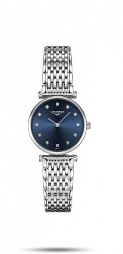 Longines La Grande Classique 24 Quartz Stainless Steel Blue-Diamond Bracelet