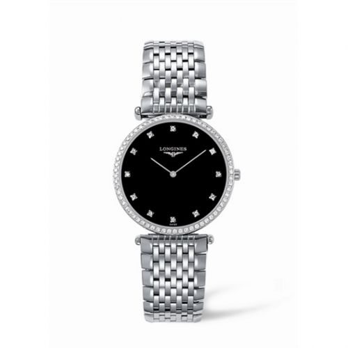 Longines La Grande Classique 33 Quartz Diamond Bezel Black Diamond