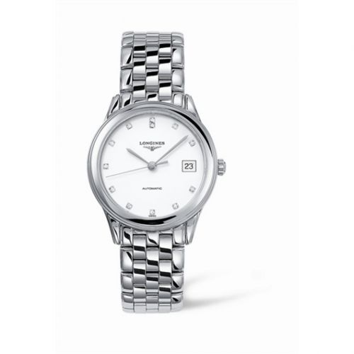 Longines Flagship 35.6 Automatic Stainless Steel White Diamond