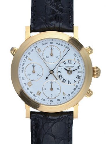 Longines Prestige Rattrapante Yellow Gold White